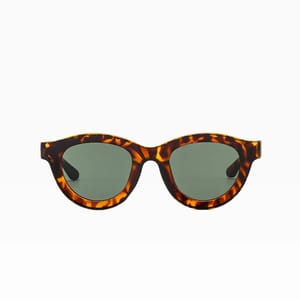 Trendy Vintage Oval Sunglasses with Leopard Frame and UV400 Lenses Sorvino - Women's Round Sunglasses 3