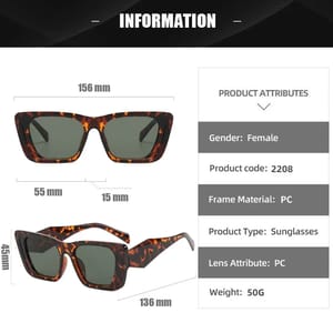 Retro Cat Eye Square Sunglasses with UV400 for Travel and Style Sozo Tu - Women's Cat Eye Sunglasses 5