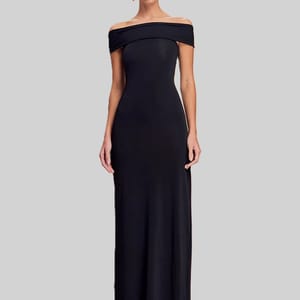 Off-Shoulder High Slit Maxi Dress with Hollow-Out Detail