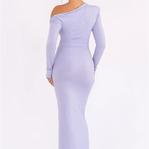 Elegant One-Shoulder Sparkle Maxi Party Dress with Ruched Detail Mozision - Women's Party Dresses 1