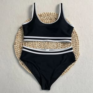 Stylish Patchwork Bikini Set with High Waist Sporty Fit