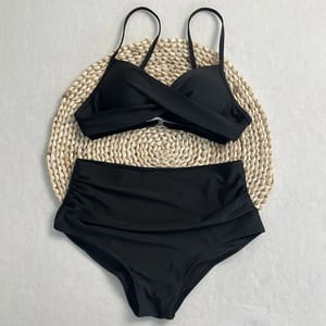 High Waist Bikini Set with Adjustable Fit and Leopard Print