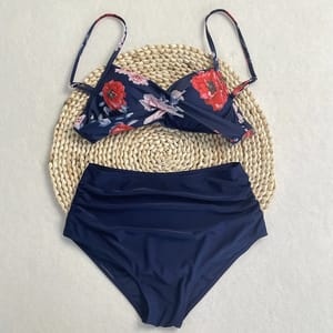 High Waist Bikini Set with Adjustable Fit and Leopard Print