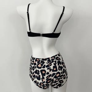 High Waist Bikini Set with Adjustable Fit and Leopard Print