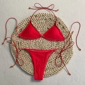 Lace-Up Halter Bikini Set with Adjustable Rope Detailing