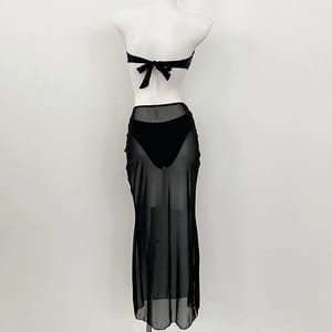 Strapless Bikini Set with Sheer Skirt Cover-Up Included