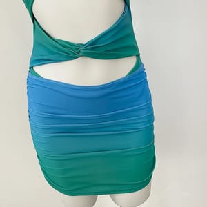 Tie-Dye Bikini Set with Skirt Cover-Up and Hollow Detail