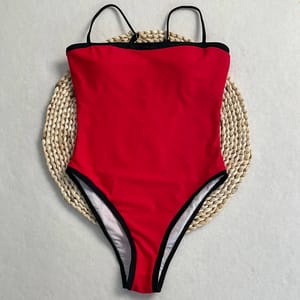 Summer Patchwork One-Piece Swimsuit with High Waist Fit