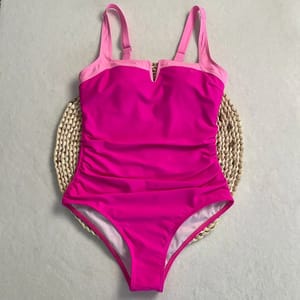 Backless One-Piece Swimsuit with Patchwork and High Waist