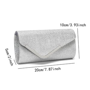 Sequin Envelope Clutch with Chain Strap for Evening Parties