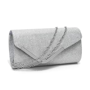 Sequin Envelope Clutch with Chain Strap for Evening Parties