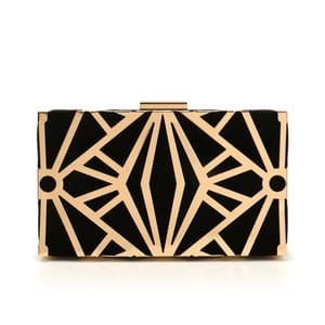 Hollow Out Glitter Clutch with Chain Strap for Evening Events