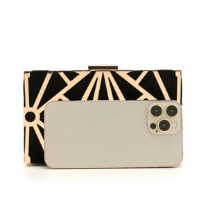 Hollow Out Glitter Clutch with Chain Strap for Evening Events