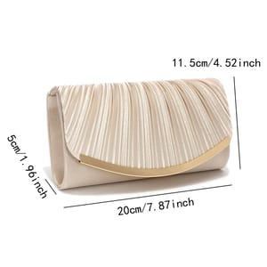 Ruched Satin Envelope Clutch with Chain for Evening Events