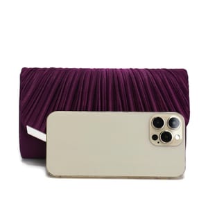 Ruched Satin Envelope Clutch with Chain for Evening Events