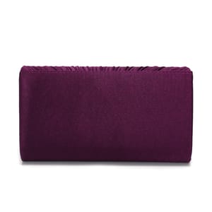 Ruched Satin Envelope Clutch with Chain for Evening Events