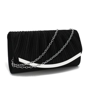 Ruched Satin Envelope Clutch with Chain for Weddings & Parties