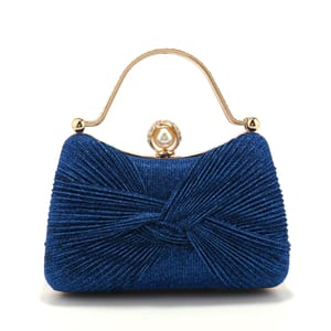 Elegant Ruched Satin Clutch with Bow Handle for Events & Weddings