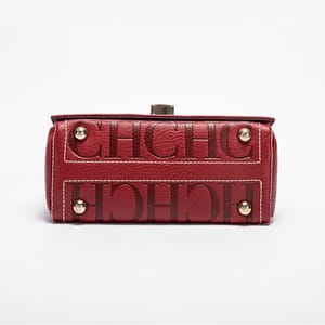 Monogram Print Women's Shoulder Bag with Metal Buckle Accent