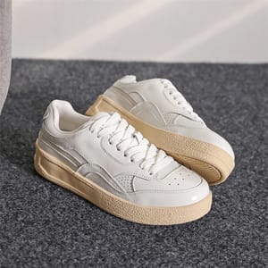 Retro Platform Leather Sneakers for Women’s Casual Spring Look Aiyuqi - Women's Low Top Sneakers 1