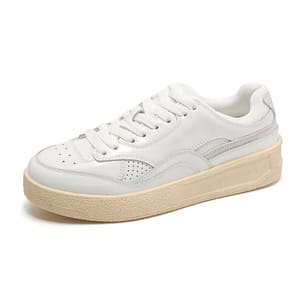 Retro Platform Leather Sneakers for Women’s Casual Spring Look