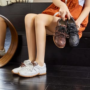 Retro Flat Sneakers for Women with Leather Upper Comfort Aiyuqi - Women's Low Top Sneakers 1