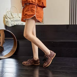 Retro Flat Sneakers for Women with Leather Upper Comfort Aiyuqi - Women's Low Top Sneakers 3