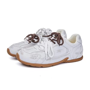 Retro Flat Sneakers for Women with Leather Upper Comfort