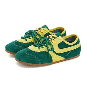 Lace-Up Colorblock Leather Sneakers with Casual Round Toe Design