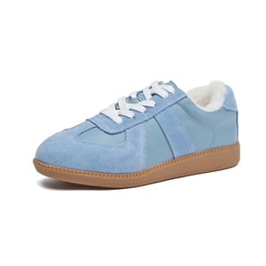 Winter Plush-Lined Leather Sneakers for Women with Anti-Slip Sole