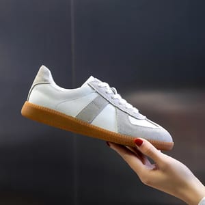 Mixed Color Leather Sneakers for Women with Flat Comfort Sole Aiyuqi - Women's Low Top Sneakers 3