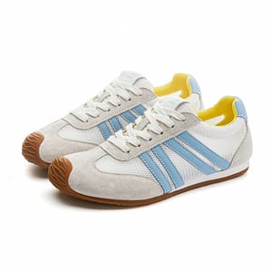 Breathable Lace-Up Flat Sneakers for Running and Daily Use