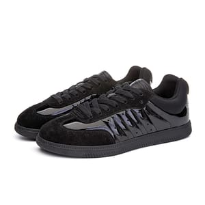 Flat Real Leather Casual Sneakers for Women with Skateboard Style
