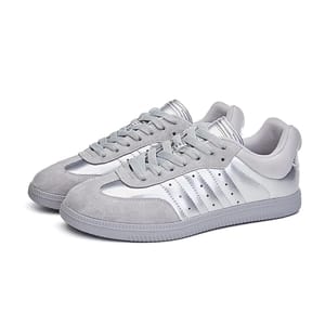 Flat Real Leather Casual Sneakers for Women with Skateboard Style