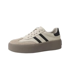 Genuine Leather Platform Sneakers for Women with Casual Style