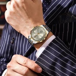 Elegant Men's Quartz Stainless Steel Luminous Waterproof Wristwatch