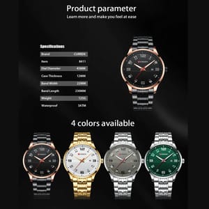 Stylish Men's Quartz Watch with Luminous Hands and Date Display Curren - Men's Dress Watches 5