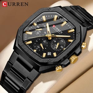 Stylish Square Dial Chronograph Watch with Stainless Steel Band Curren - Men's Dress Watches 1