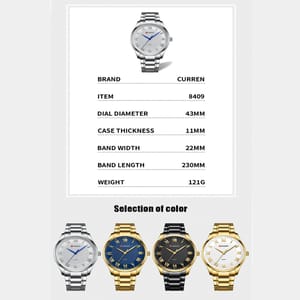 Minimalist Business Watch with Stainless Steel Band for Men Curren - Men's Dress Watches 5