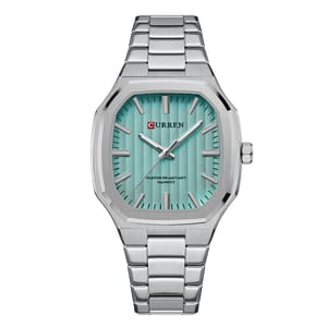Modern Square Quartz Watch with Stainless Steel Bracelet