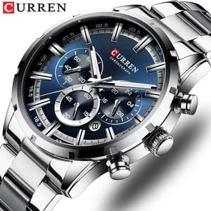 Stylish Chronograph Quartz Watch with Stainless Steel Strap Curren - Men's Dress Watches 2
