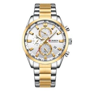 Men's Chronograph Quartz Watch with Stainless Steel Strap