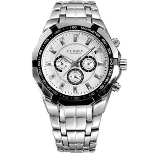 Stylish Men's Quartz Watch with Stainless Steel Strap Design