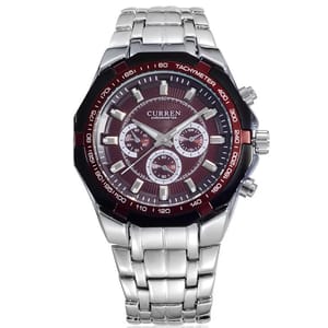 Stylish Men's Quartz Watch with Stainless Steel Strap Design