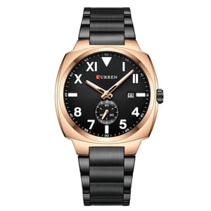 Modern Square Dial Men's Quartz Watch with Luminous Display