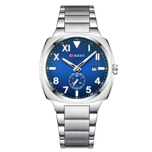 Modern Square Dial Men's Quartz Watch with Luminous Display