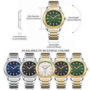 Men’s Classic Quartz Watch with Luminous Hands and Date Display