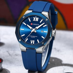 Modern Men's Quartz Watch with Luminous Hands and Silicone Strap