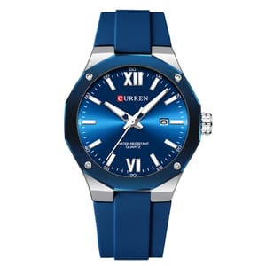 Modern Men's Quartz Watch with Luminous Hands and Silicone Strap