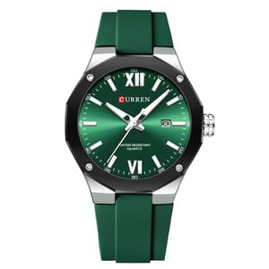 Modern Men's Quartz Watch with Luminous Hands and Silicone Strap